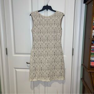 Jessica Howard Ivory Lace Sheath Dress Sleeveless Mini Wedding Formal Size 8